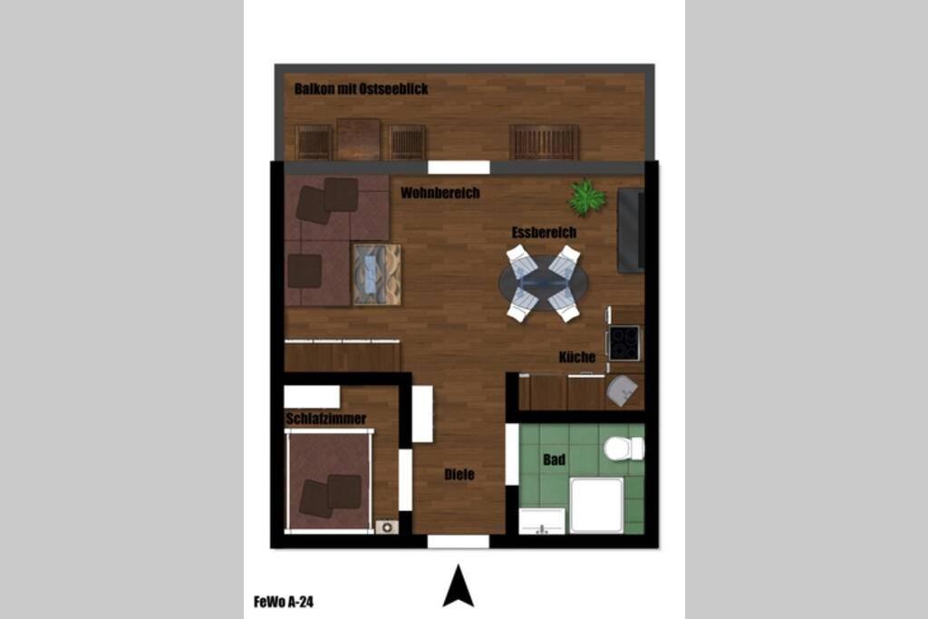 Meerblick Ferienwohnung ジールクスドルフ エクステリア 写真
